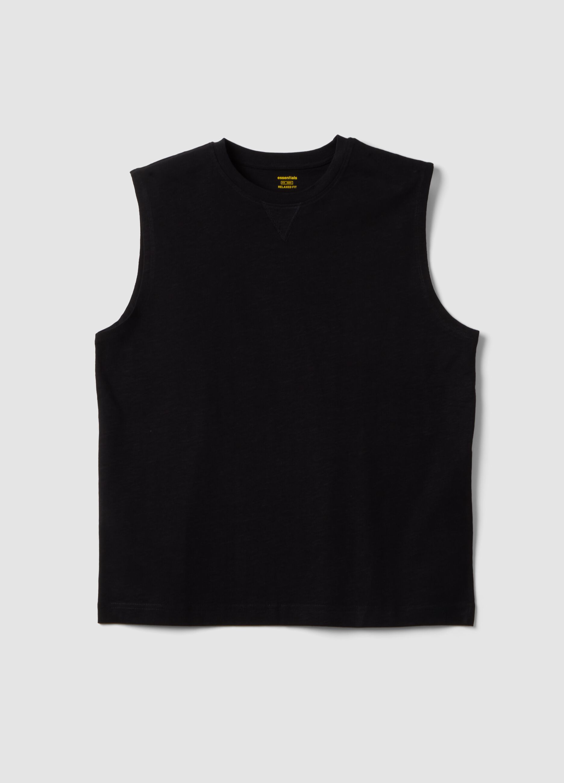 Black pure cotton vest