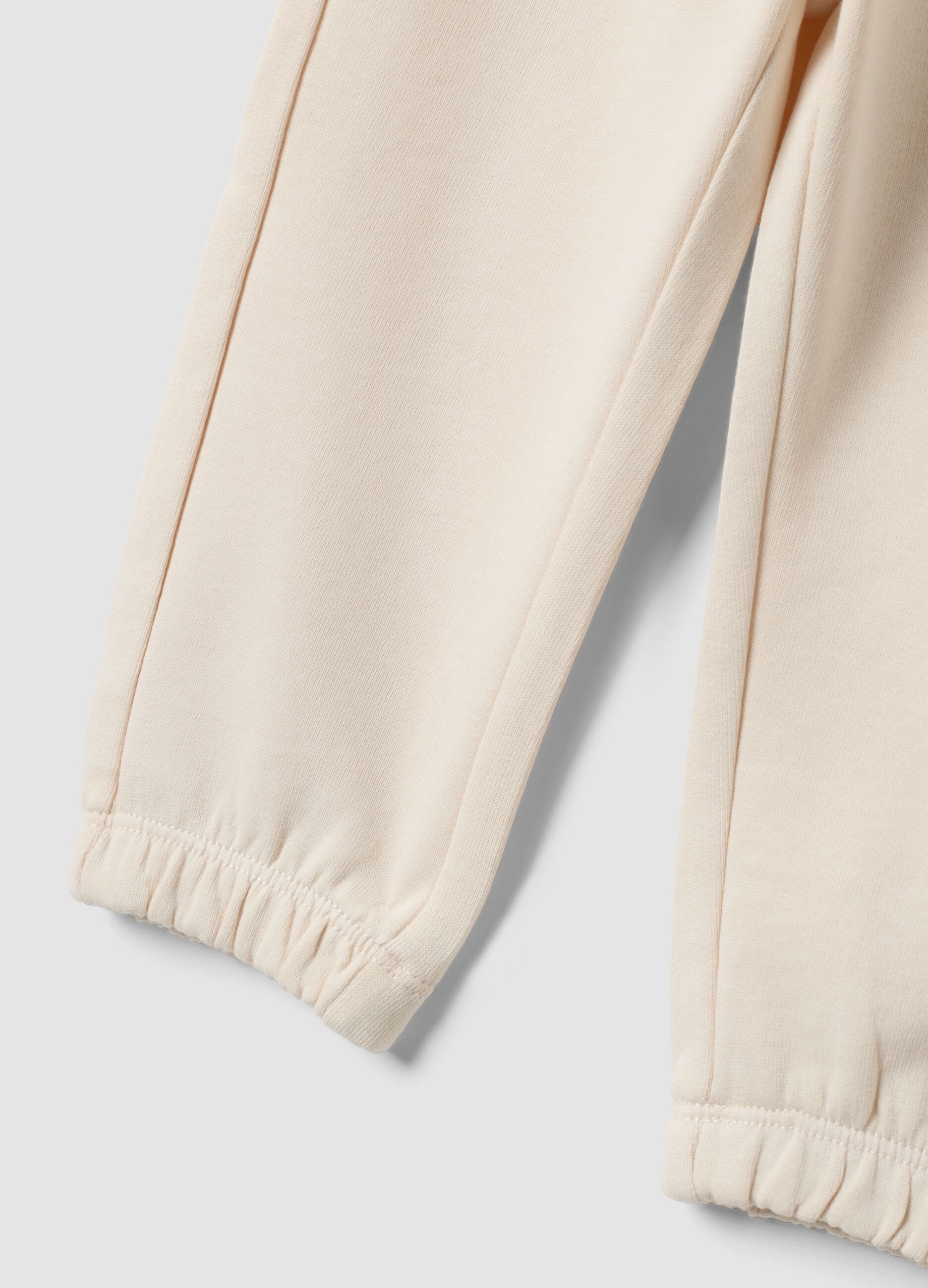Pantaloni jogger bianchi in puro cotone per bimba