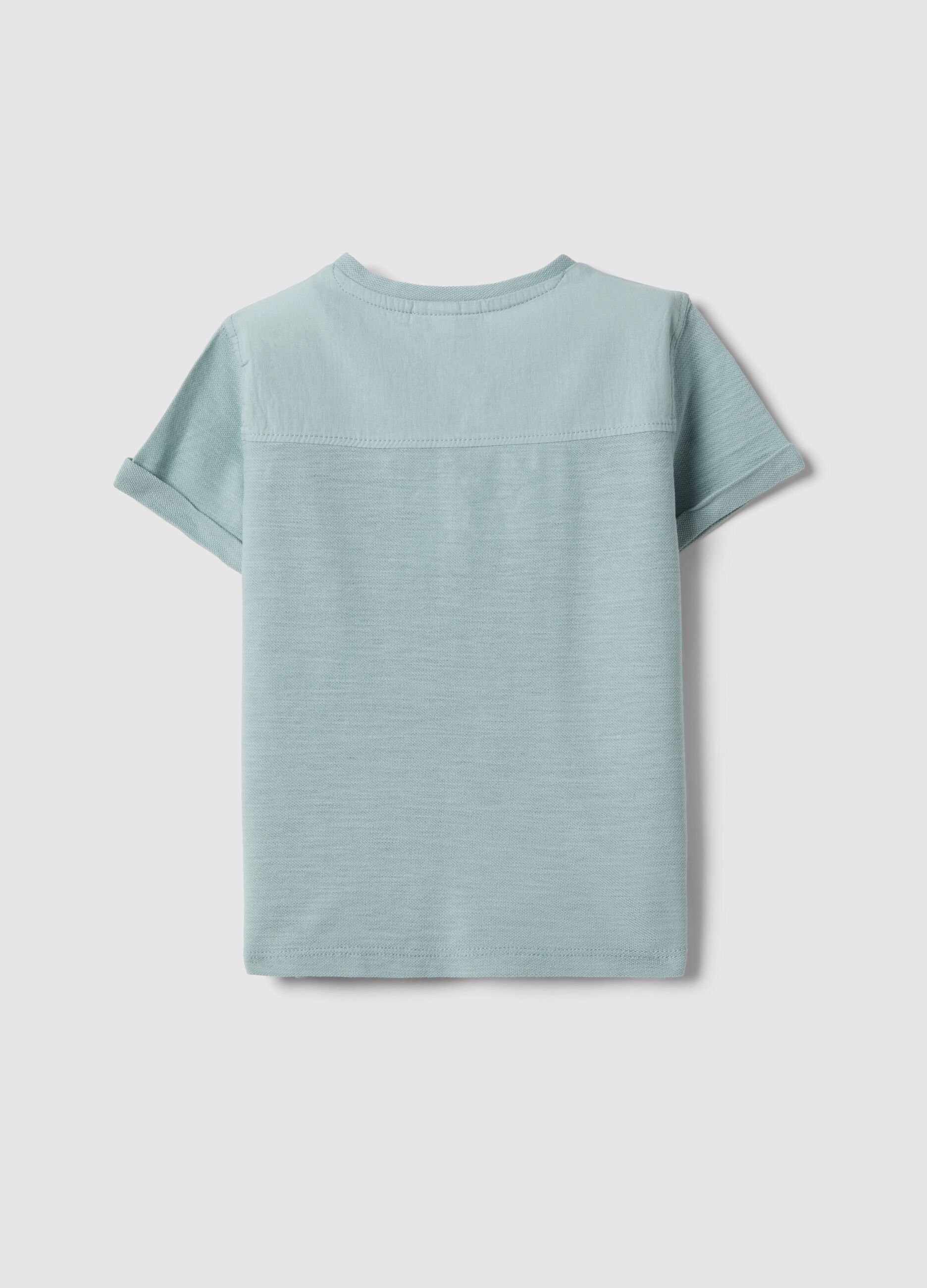 Boy's Regular Fit Light Blue Pure Cotton T-shirt with Pocket