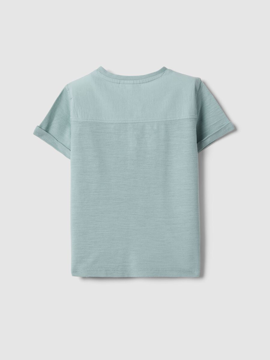 Boy's Regular Fit Light Blue Pure Cotton T-shirt with Pocket_1