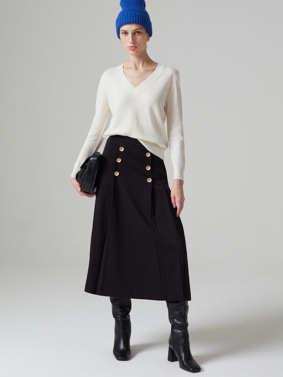 Midi skirt with darts and buttons_0