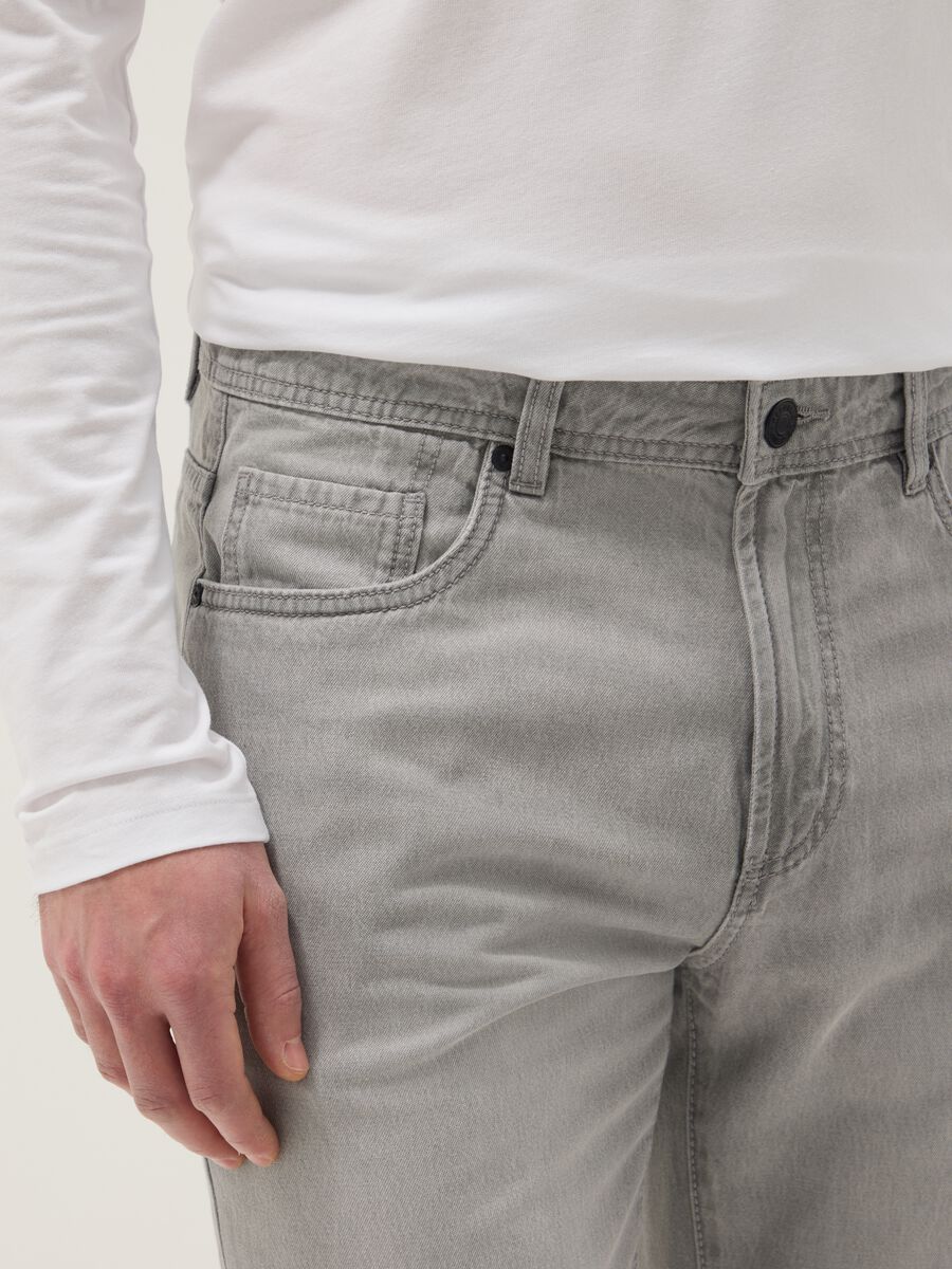 Grey Regular Fit Denim Pure Cotton Jeans_3