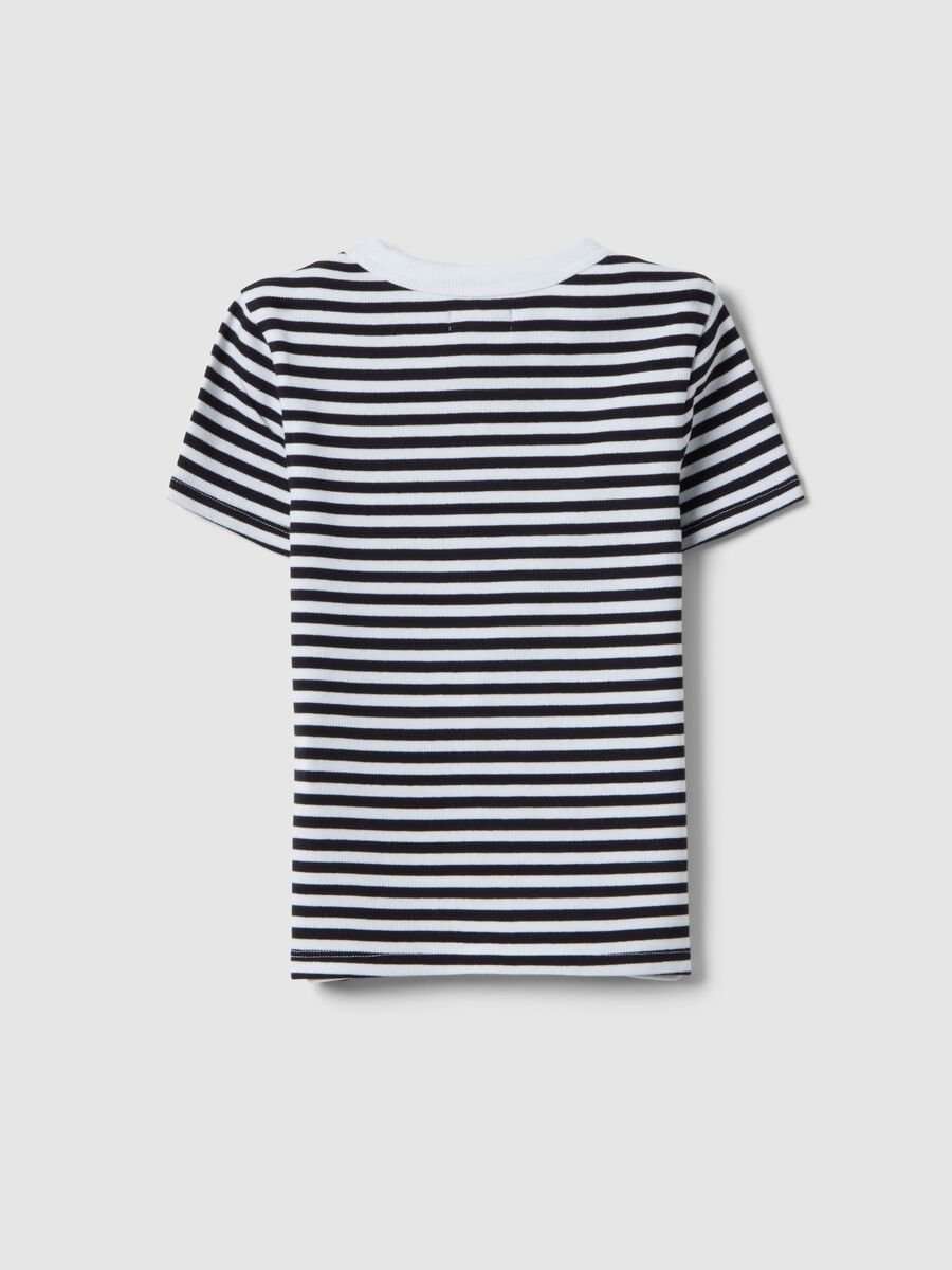 Slim fit multicolour striped stretch cotton girls' T-shirt_4