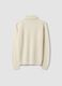 Beige ribbed shawl-collar jumper, regular fit_2