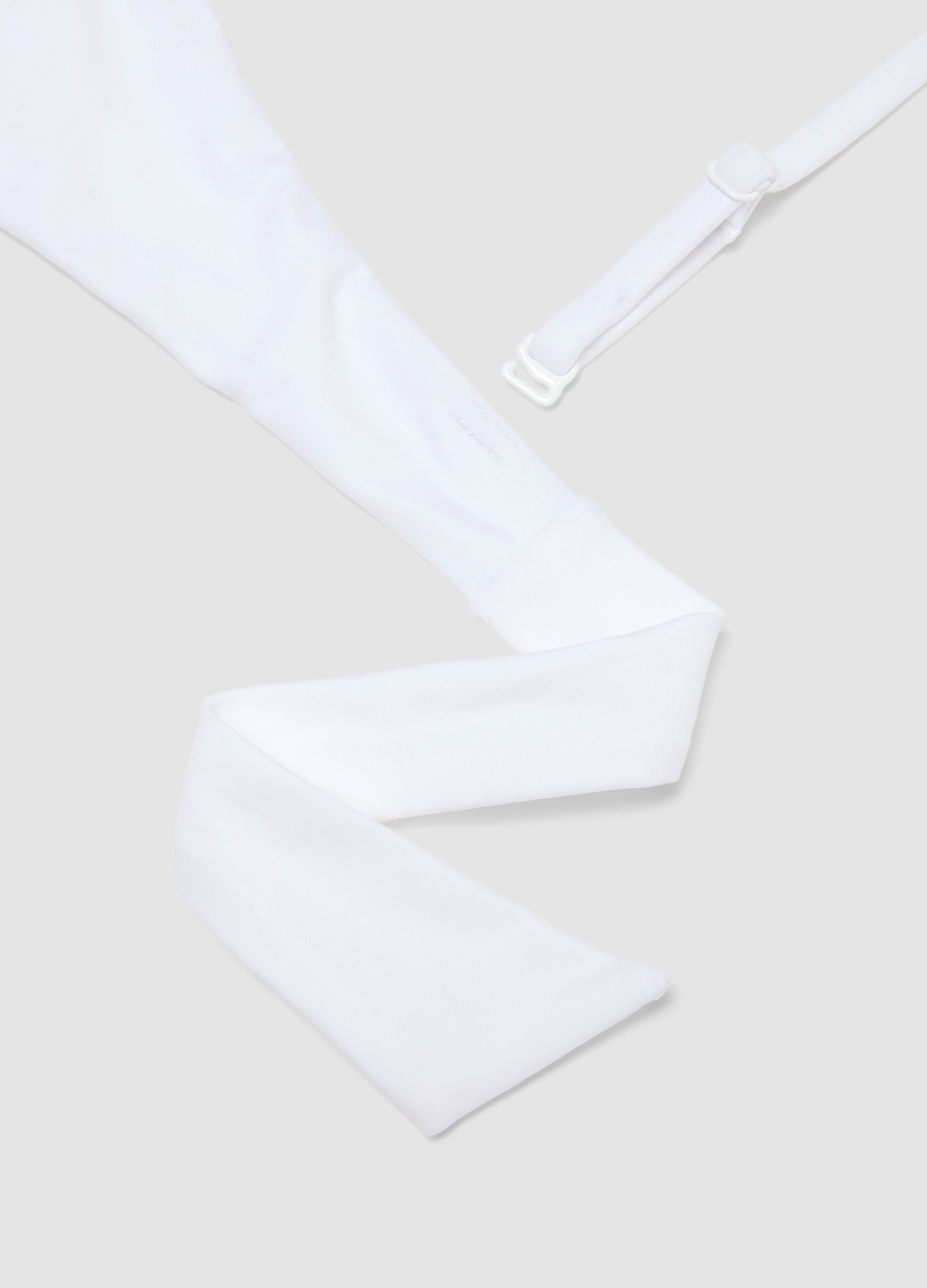 White bandeau bikini top in stretch fabric