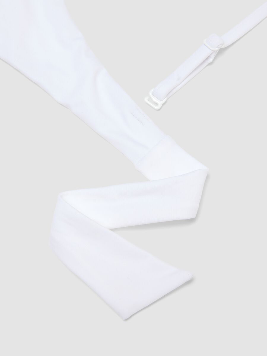 White bandeau bikini top in stretch fabric_1