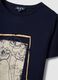 Blaues Kurzarm-T-Shirt aus reiner Baumwolle mit Print, Regular Fit_1