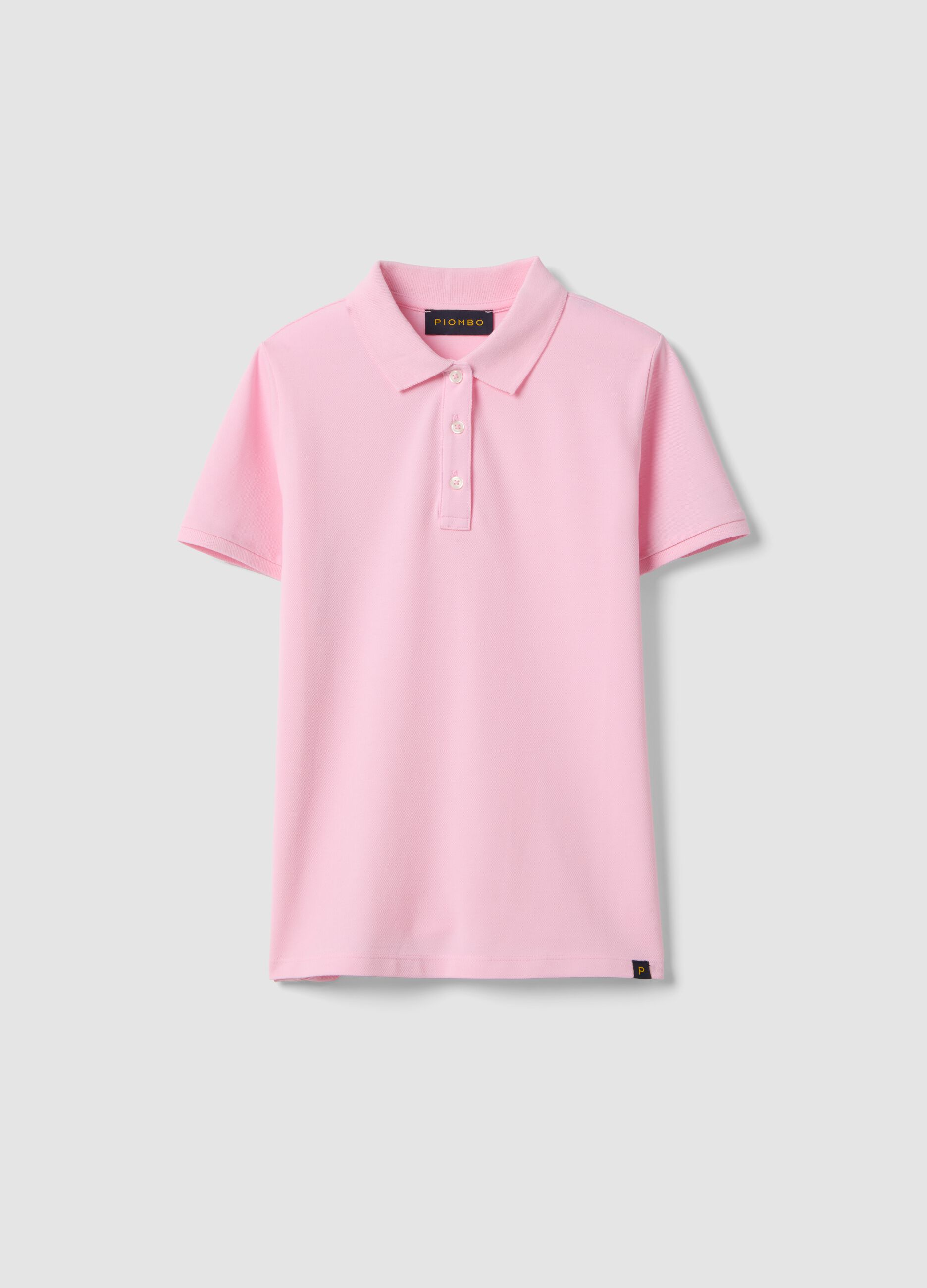 Polo en algod&oacute;n org&aacute;nico rosa corte regular