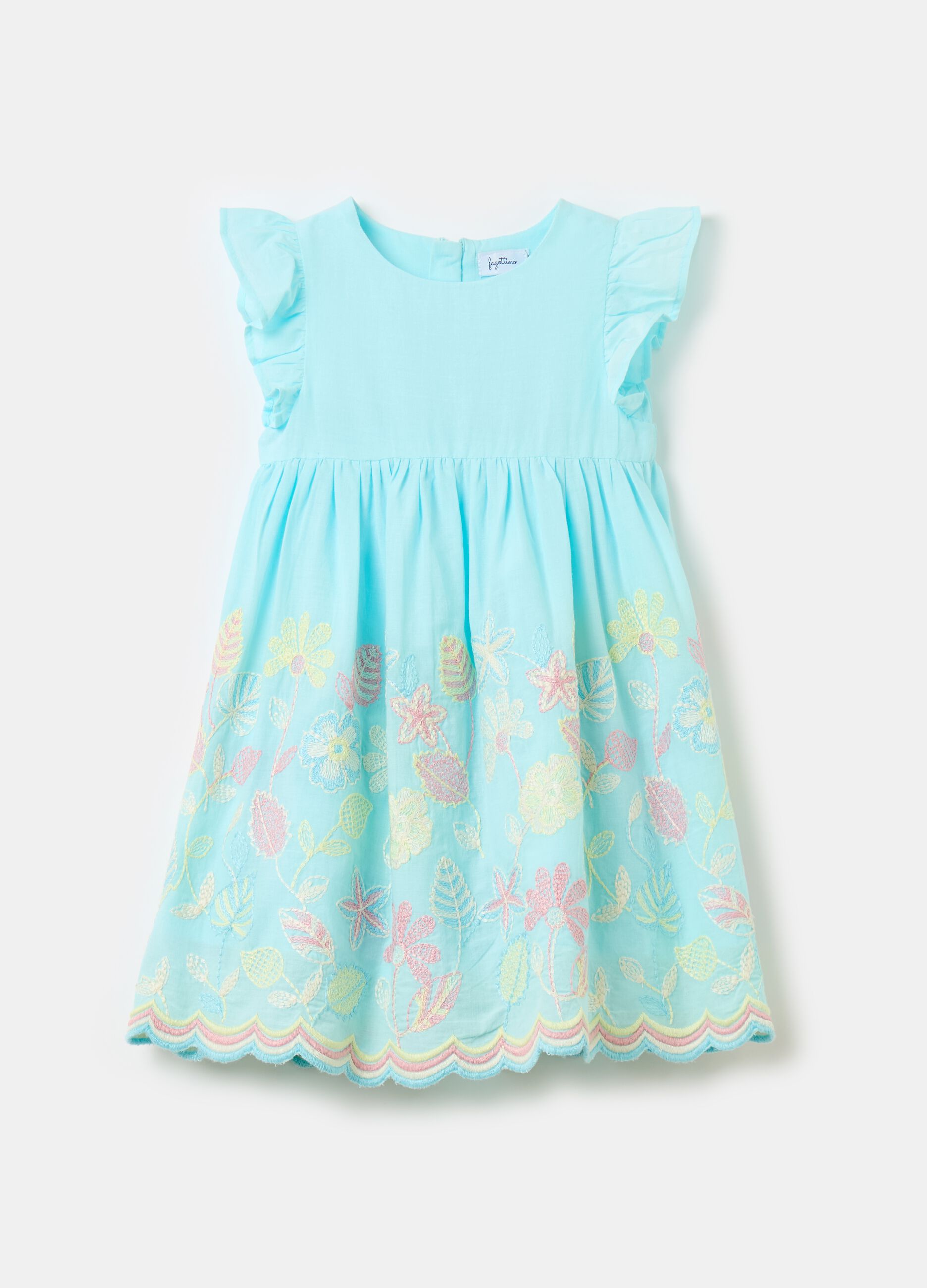 Cotton dress with floral embroidery