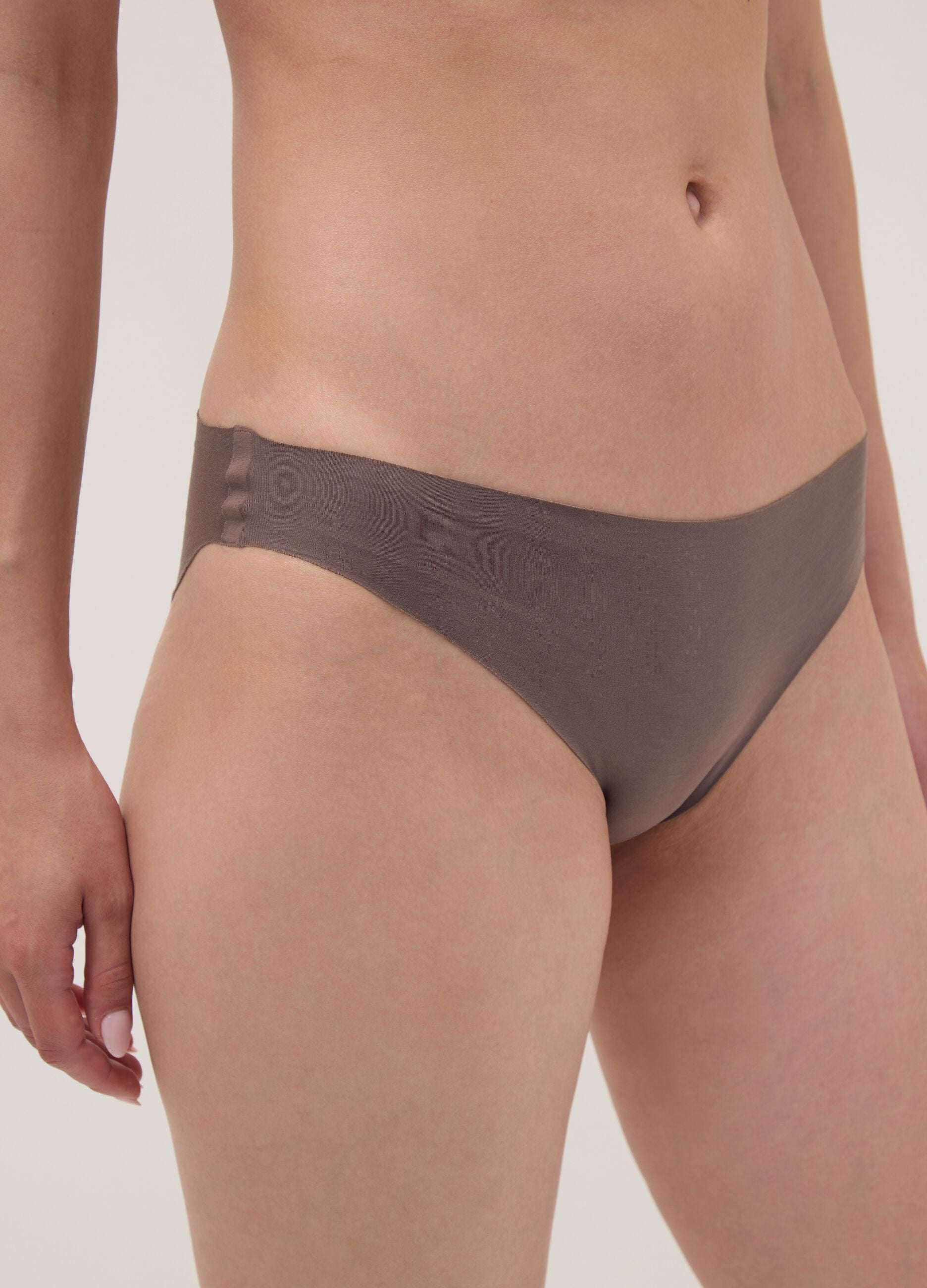 Brown stretch organic cotton briefs