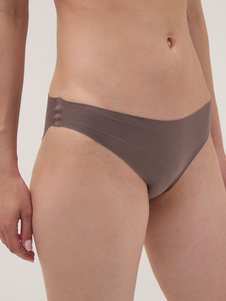 Brown stretch organic cotton briefs_3