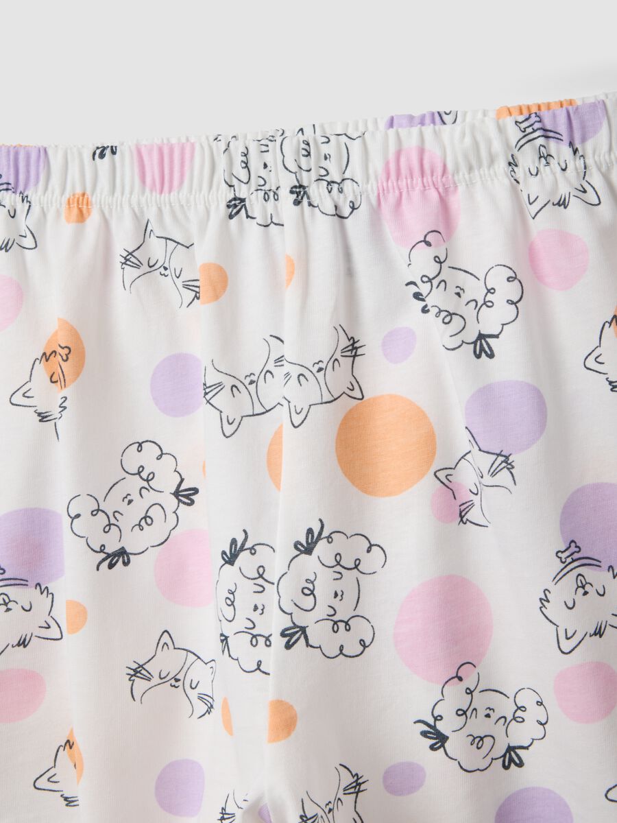 Girls&rsquo; multicolour organic cotton pyjamas with printed design_3