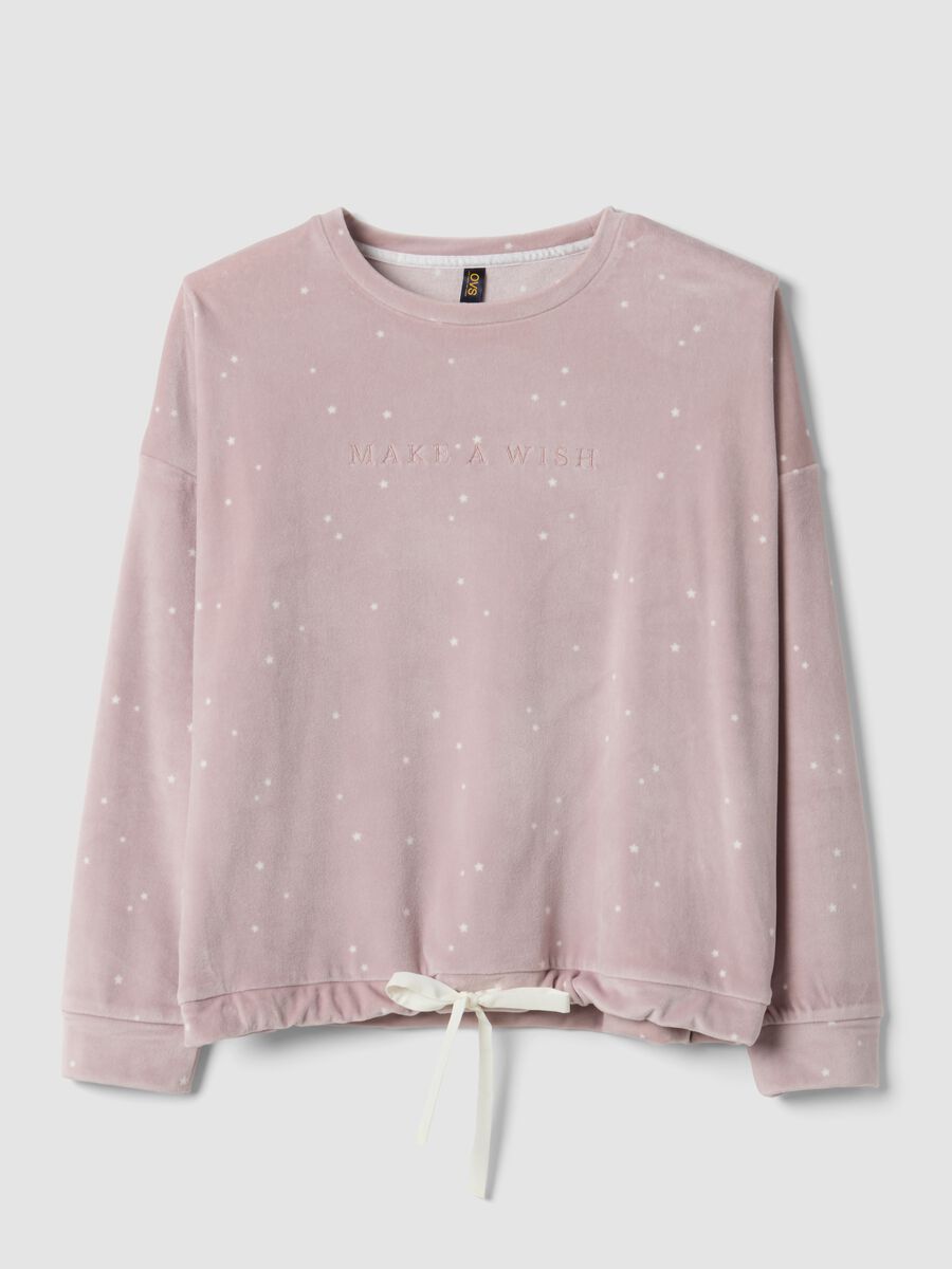 Violetter Pyjama-Sweater aus Stretchstoff mit Sternchen_4