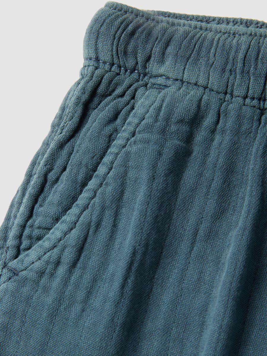 Pantaloni in puro cotone blu da bimbo regular fit_2