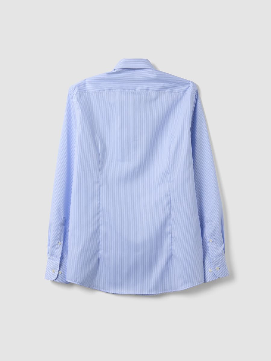Light blue pure cotton non-iron slim-fit shirt_1