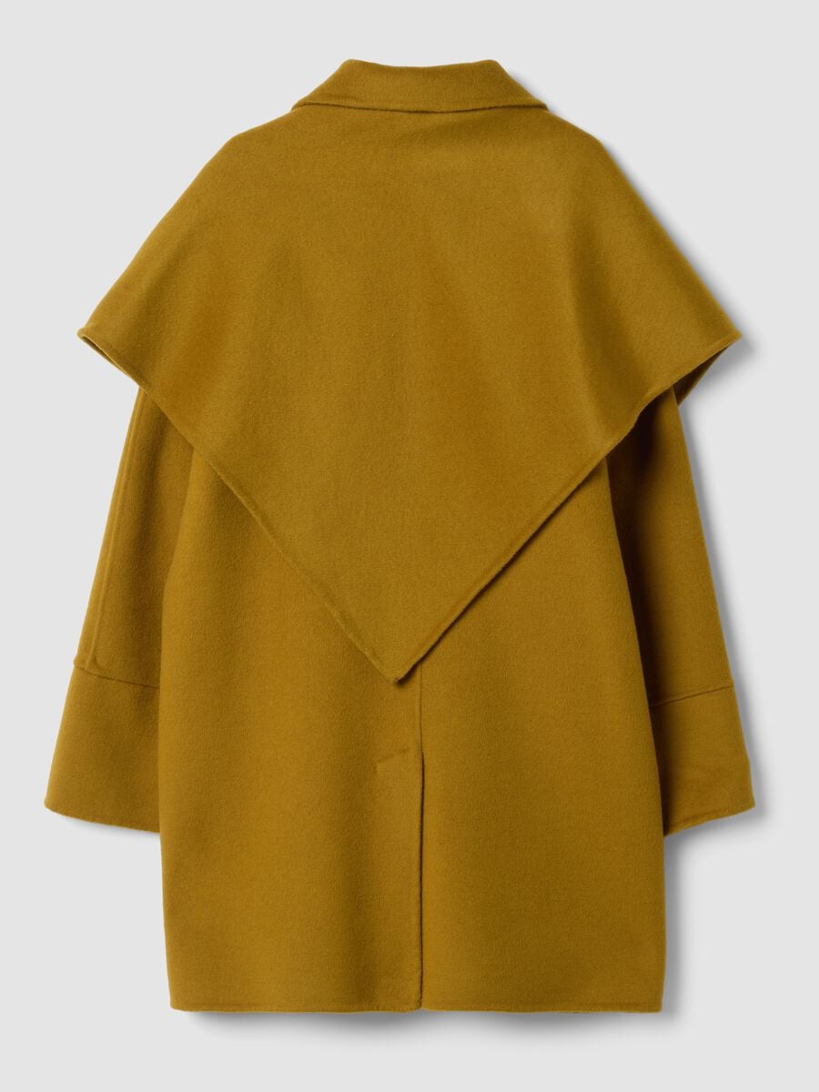 Yellow wool-blend coat with button fastening_5