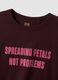 Red pure cotton T-shirt with front slogan, regular fit_5