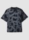 Blue pure cotton T-shirt with tie-dye print_4