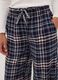 Blue checked pure viscose pyjama trousers_1