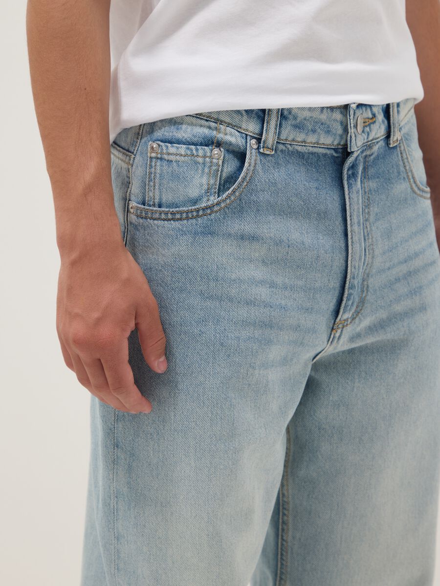Boy's pure cotton denim blue baggy jeans_2