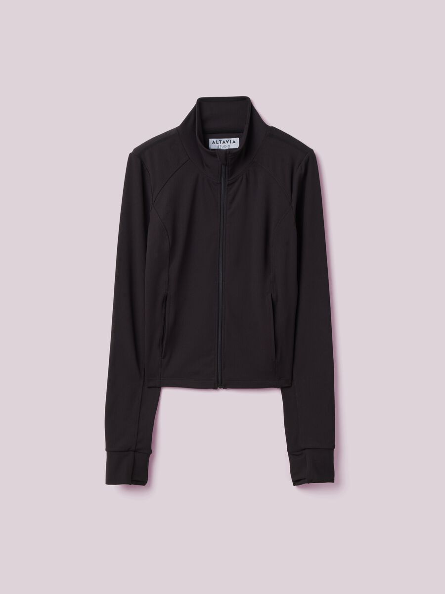ALTAVIA STUDIO ribbed stretch fabric sport full-zip_4