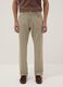 Regular fit beige cotton stretch trousers_1