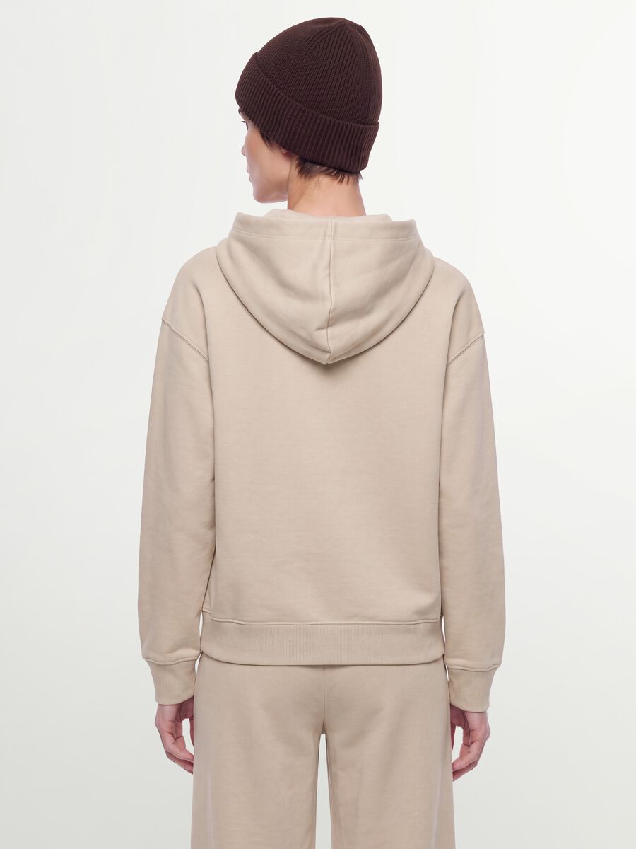 White cotton-blend hoodie sweatshirt, regular fit_2
