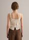 Beige crochet cotton-blend tank top_2