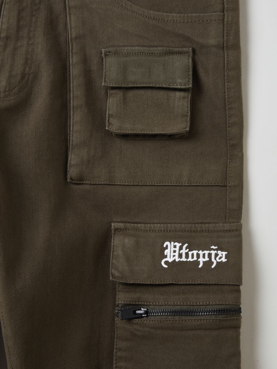 Military Green Multipocket Cargo Trousers_8