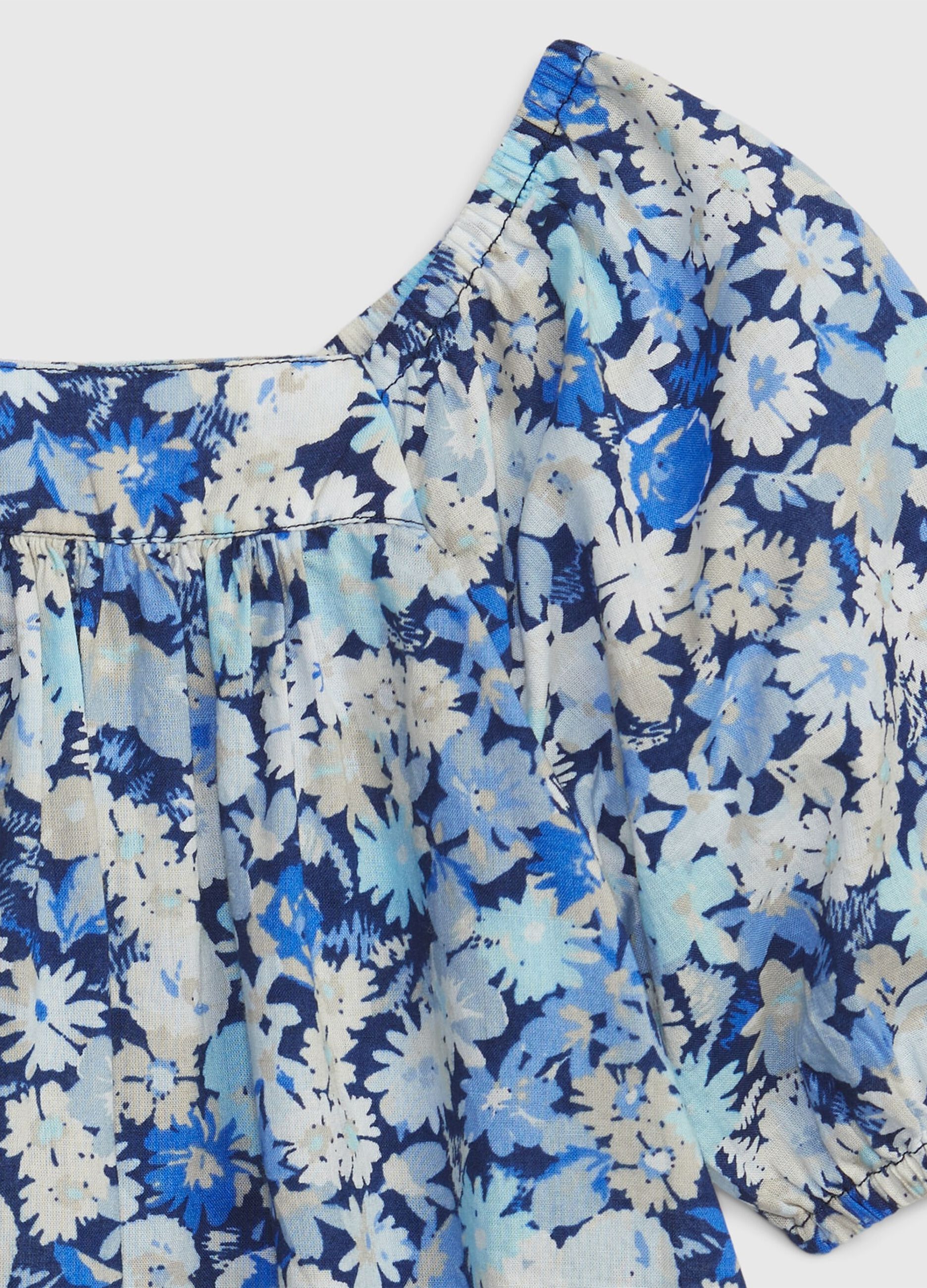 Cotton blouse with floral pattern