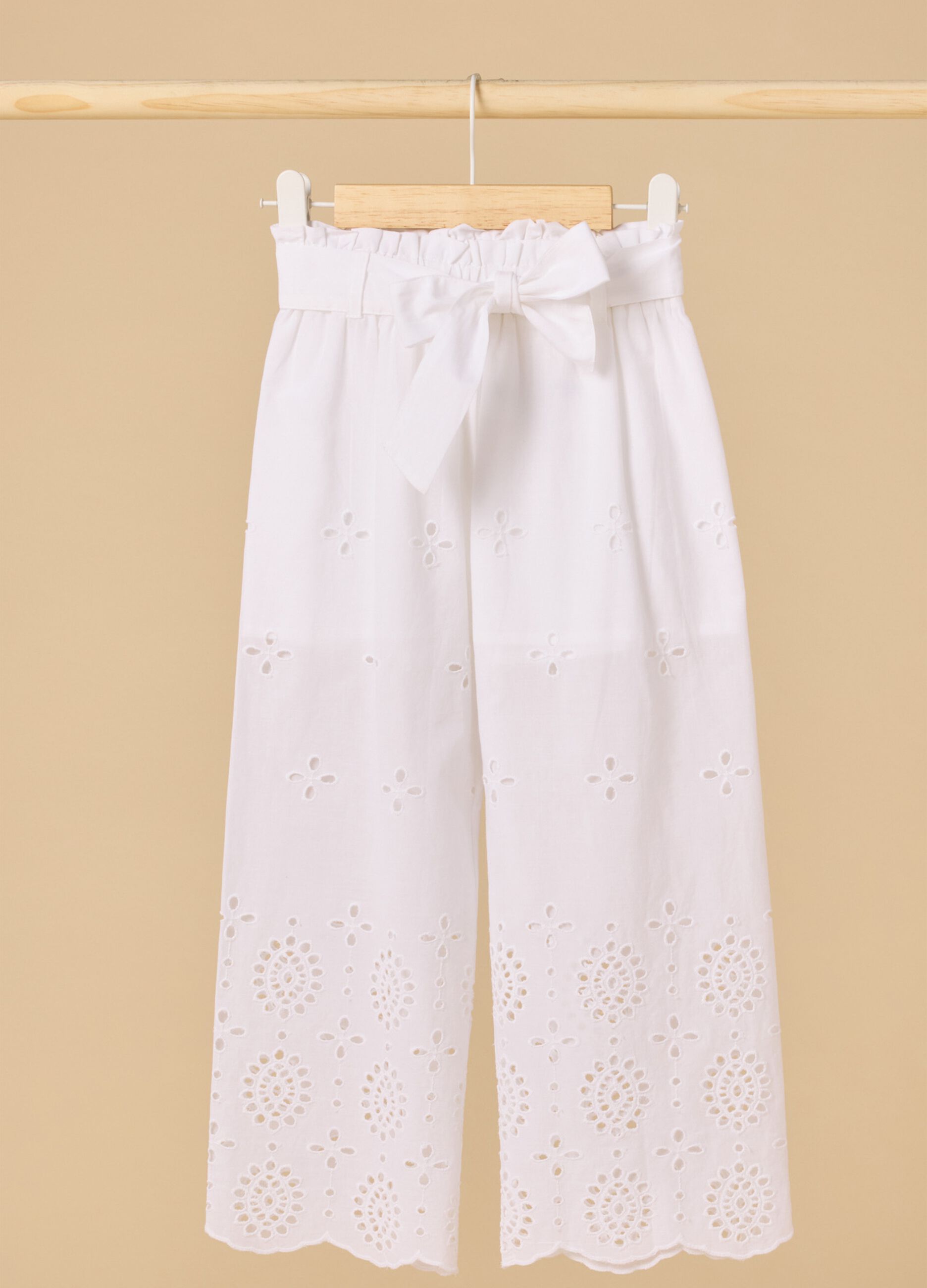 Broderie anglaise cotton Palazzo trousers
