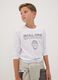 T-shirt blanc gar&ccedil;on en pur coton bio &agrave; col rond avec imprim&eacute; t&ecirc;te de mort_0