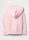 Pink cotton blend baby sweatshirt regular fit with zip and logo_1