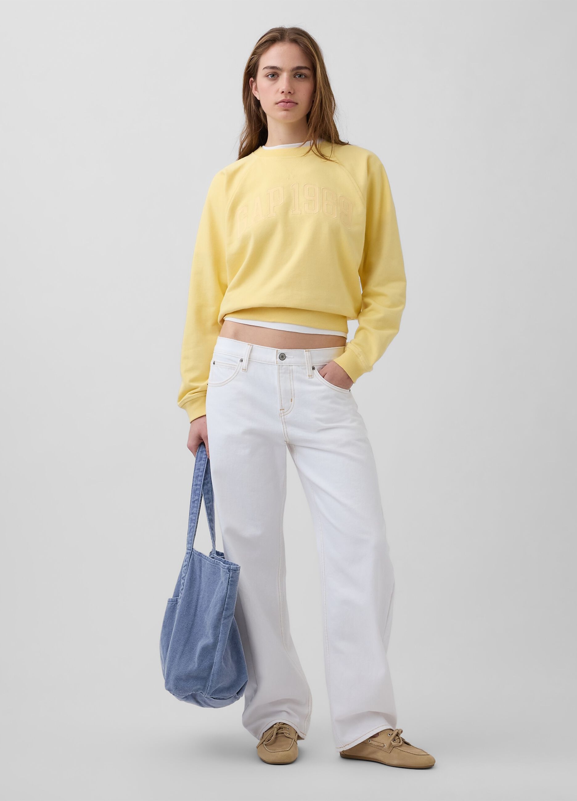 Crew-neck cotton-blend sweatshirt