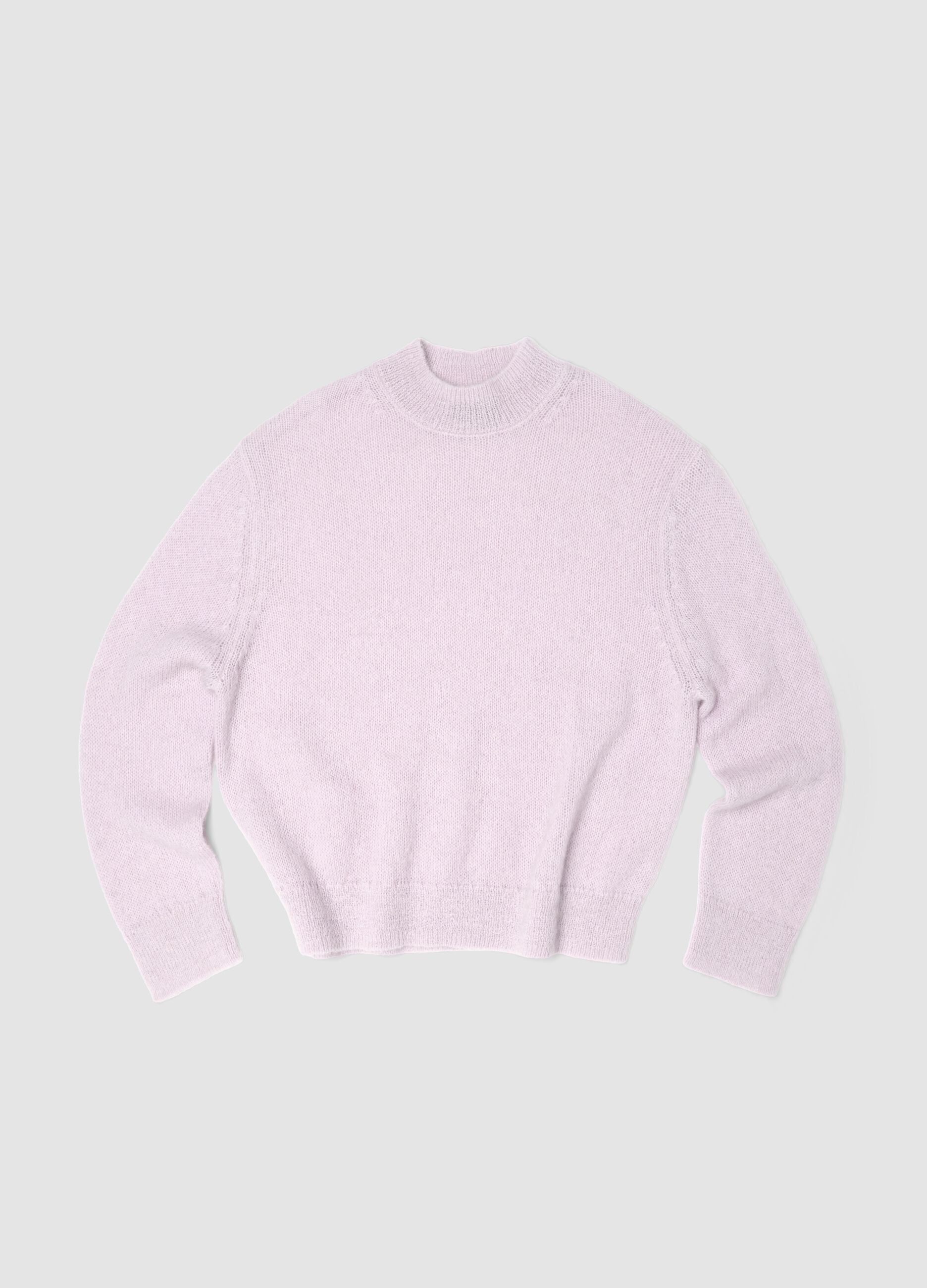 Mohair-Pullover mit Rundhalsausschnitt in Hellrosa