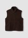 Colete castanho regular fit com efeito teddy_4