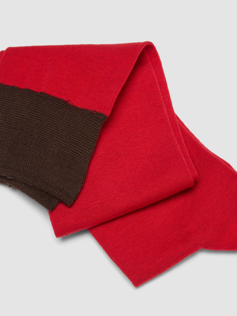 Two-pack long red stretch cotton blend socks_1