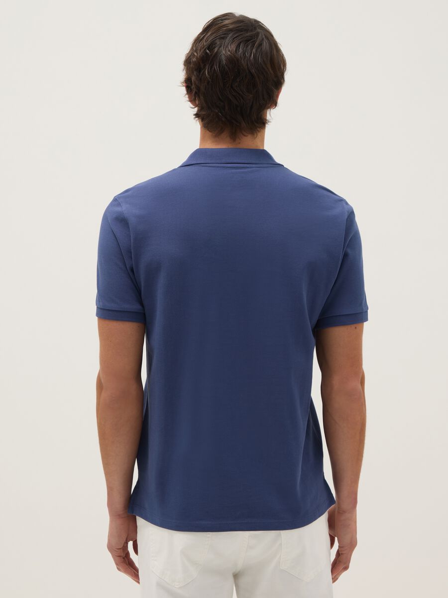 Blue pure cotton polo regular fit_2