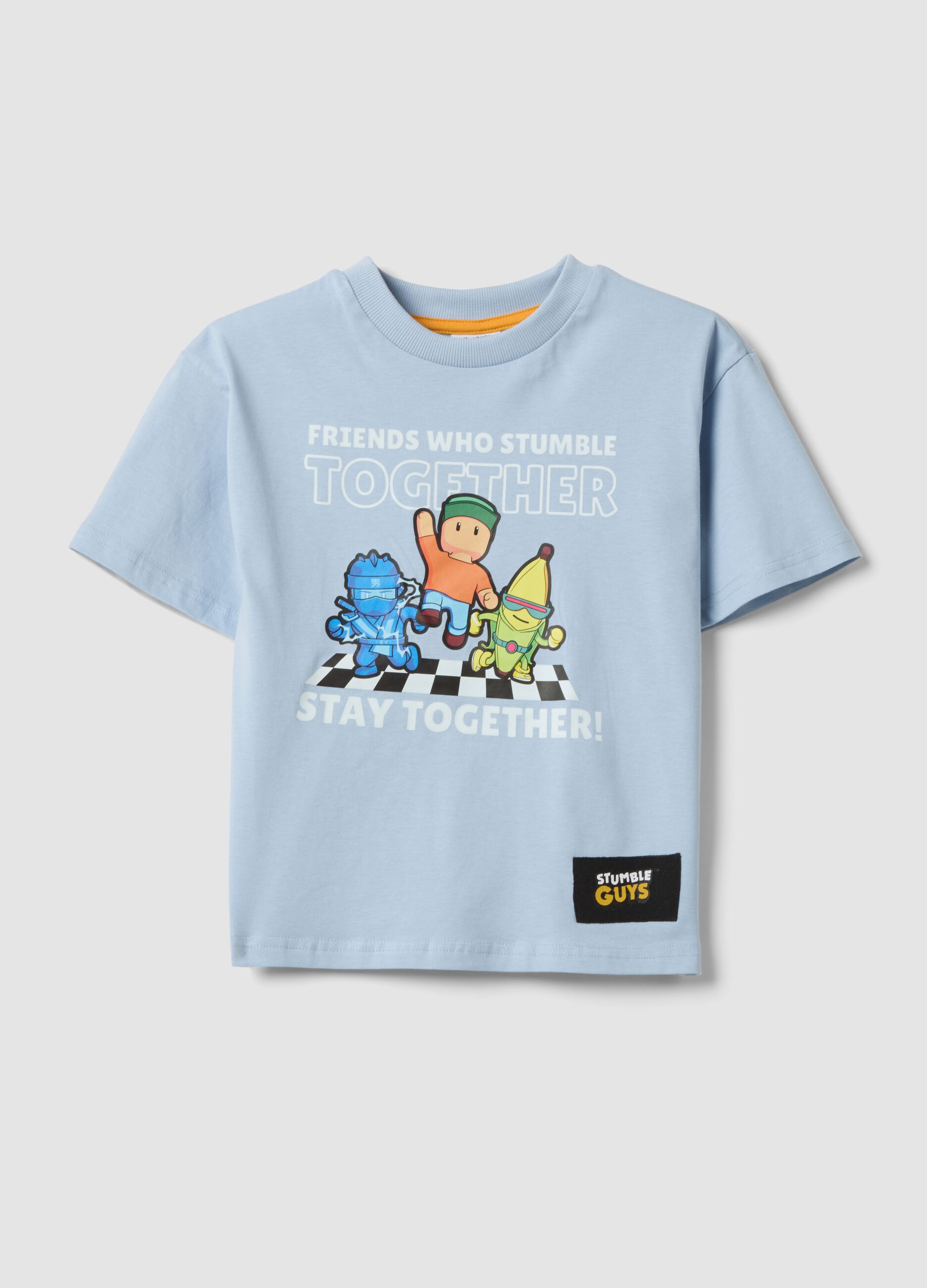 &Gamma;&alpha;&lambda;ά&zeta;&iota;&omicron; T-shirt &alpha;&pi;ό 100% &beta;&alpha;&mu;&beta;ά&kappa;&iota; &mu;&epsilon; &sigma;&tau;ά&mu;&pi;&alpha;, regular &epsilon;&phi;&alpha;&rho;&mu;&omicron;&gamma;ή