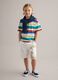 Multicolour stretchy cotton cargo shorts for kids with a baggy fit_0