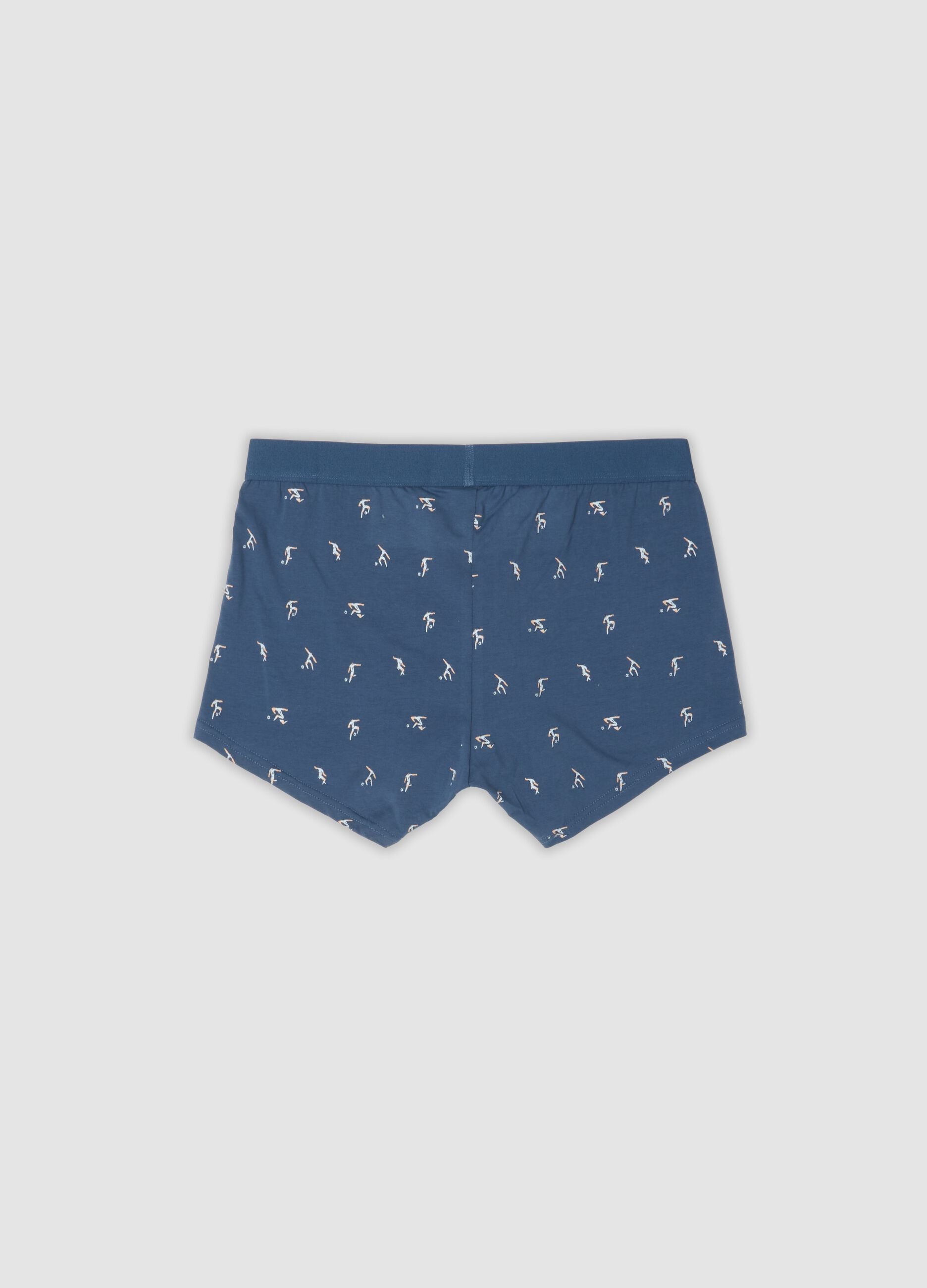 3-pack of blue organic stretch cotton jersey boxer shorts