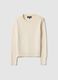 Beige Round Neck Regular Fit Sweater_4