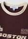 Brown cotton T-shirt with front graphic print and contrast trims_6