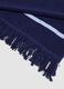 Blue cotton-blend beach towel with fringes_2