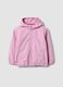 Pink hooded rain jacket with zip for girls, regular fit_0