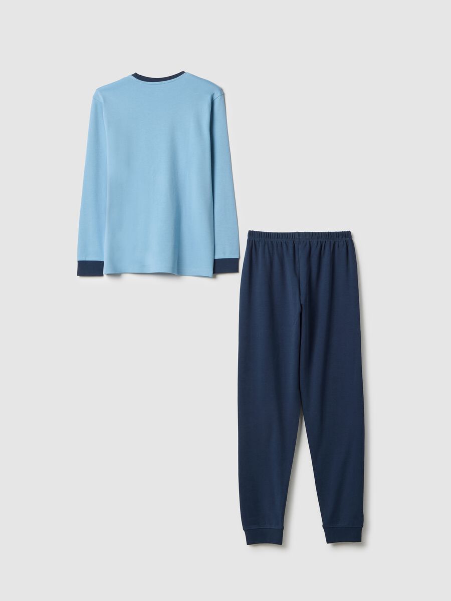 Multicoloured pure cotton regular fit pyjamas for kids with print_1