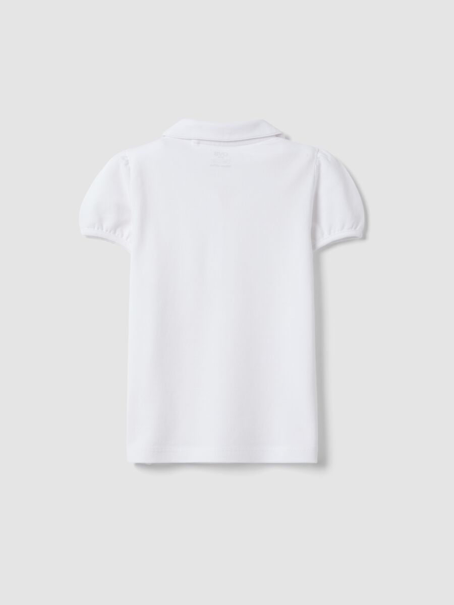 Girls' White Regular Fit Pure Cotton Polo_1