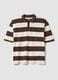 Polo marrone in puro cotone a righe regular fit_4