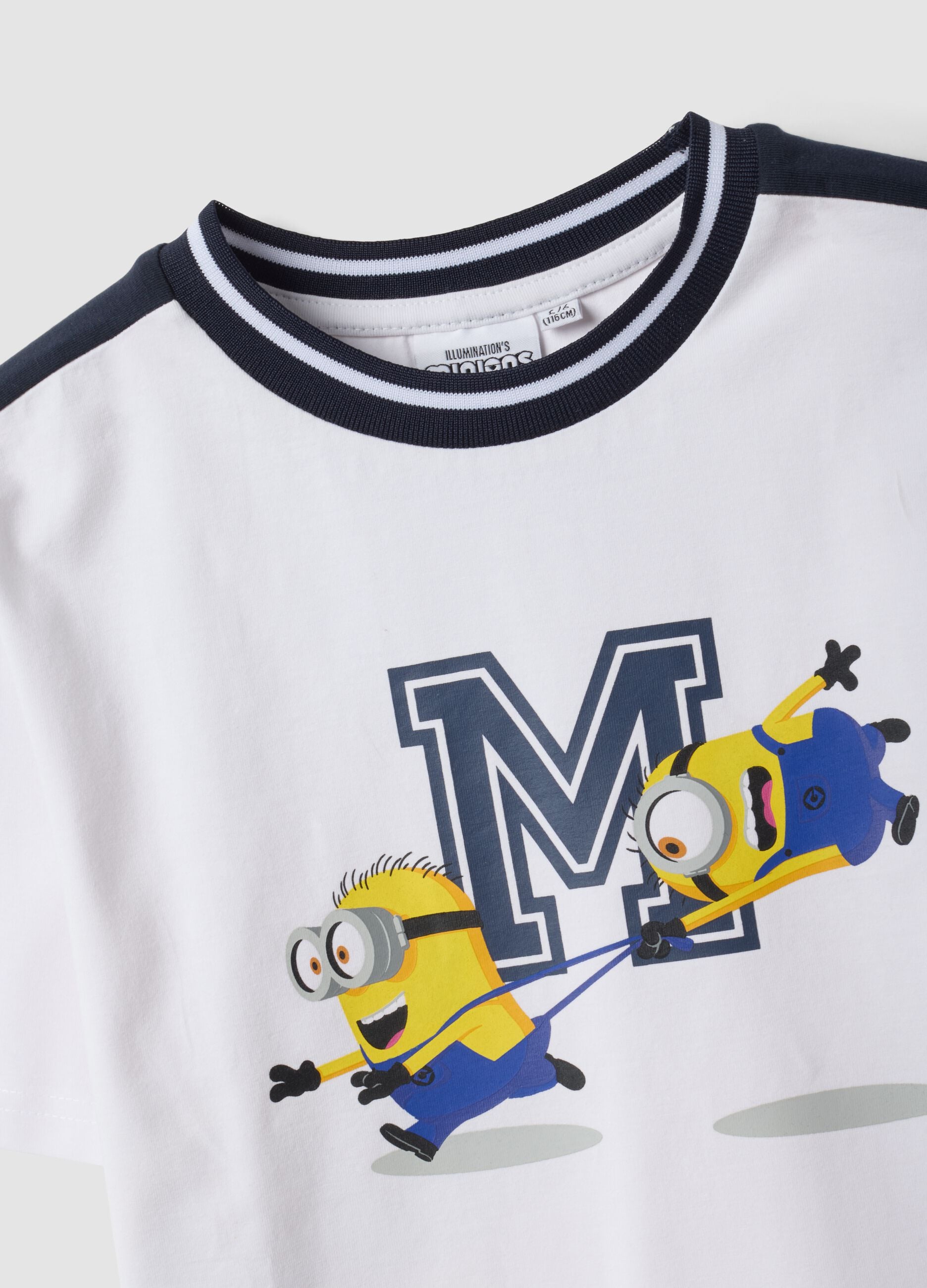 Wei&szlig;es Oversize-T-Shirt aus Stretch-Baumwolle mit Minions-Print f&uuml;r Jungen