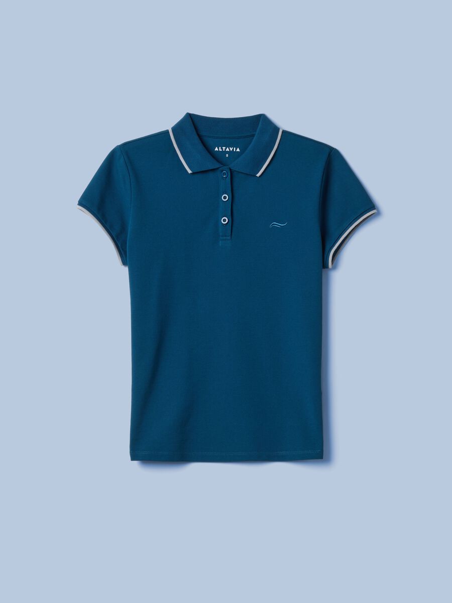 Blaues Poloshirt ALTAVIA SAILING aus Stretch-Baumwolle_4